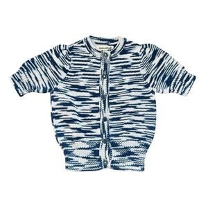 Misha & Puff Ellie Cardigan NWT Blue Space Dye.  9/10Y. 100% Pima Cotton